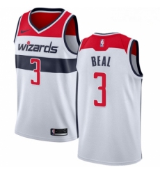 Mens Nike Washington Wizards 3 Bradley Beal Authentic White Home NBA Jersey Association Edition 