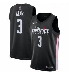 Mens Nike Washington Wizards 3 Bradley Beal Swingman Black NBA Jersey City Edition 