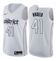Mens Nike Washington Wizards 41 Wes Unseld Authentic White NBA Jersey City Edition