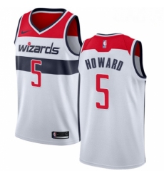 Mens Nike Washington Wizards 5 Juwan Howard Authentic White Home NBA Jersey Association Edition