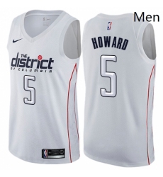 Mens Nike Washington Wizards 5 Juwan Howard Authentic White NBA Jersey City Edition