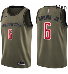 Mens Nike Washington Wizards 6 Troy Brown Jr Swingman Green Salute to Service NBA Jersey 