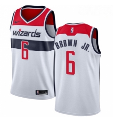 Mens Nike Washington Wizards 6 Troy Brown Jr Swingman White NBA Jersey Association Edition 