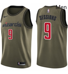 Mens Nike Washington Wizards 9 Ramon Sessions Swingman Green Salute to Service NBA Jersey 