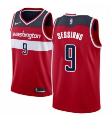 Mens Nike Washington Wizards 9 Ramon Sessions Swingman Red NBA Jersey Icon Edition 