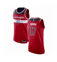 Mens Washington Wizards 17 Isaac Bonga Authentic Red Basketball Jersey Icon Edition 
