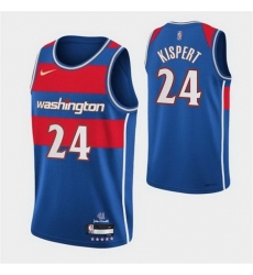 Men's Washington Wizards #24 Corey Kispert 75th Anniversary 2021 2022 Blue City Edition Swingman Stitched Jersey