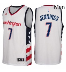 Mens Washington Wizards 7 Brandon Jennings adidas White Swingman Stars Stripes Jersey 