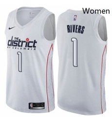 Womens Nike Washington Wizards 1 Austin Rivers Swingman White NBA Jersey City Edition 