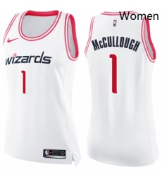 Womens Nike Washington Wizards 1 Chris McCullough Swingman WhitePink Fashion NBA Jersey