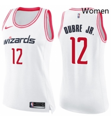 Womens Nike Washington Wizards 12 Kelly Oubre Jr Swingman WhitePink Fashion NBA Jersey