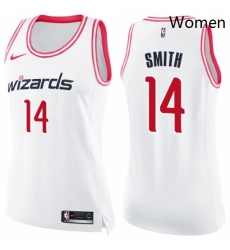 Womens Nike Washington Wizards 14 Jason Smith Swingman WhitePink Fashion NBA Jersey
