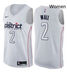 Womens Nike Washington Wizards 2 John Wall Swingman White NBA Jersey City Edition