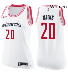 Womens Nike Washington Wizards 20 Jodie Meeks Swingman WhitePink Fashion NBA Jersey 