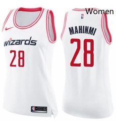 Womens Nike Washington Wizards 28 Ian Mahinmi Swingman WhitePink Fashion NBA Jersey 