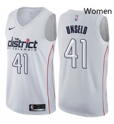 Womens Nike Washington Wizards 41 Wes Unseld Swingman White NBA Jersey City Edition