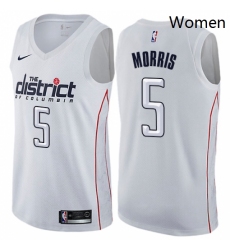 Womens Nike Washington Wizards 5 Markieff Morris Swingman White NBA Jersey City Edition 