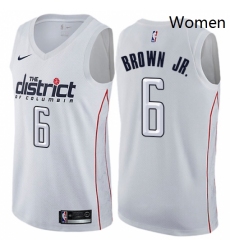 Womens Nike Washington Wizards 6 Troy Brown Jr Swingman White NBA Jersey City Edition 