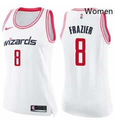 Womens Nike Washington Wizards 8 Tim Frazier Swingman WhitePink Fashion NBA Jersey 