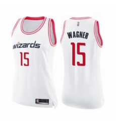 Womens Washington Wizards 15 Moritz Wagner Swingman White Pink Fashion Basketball Jersey 