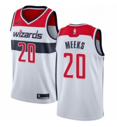 Youth Nike Washington Wizards 20 Jodie Meeks Authentic White Home NBA Jersey Association Edition 
