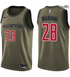 Youth Nike Washington Wizards 28 Ian Mahinmi Swingman Green Salute to Service NBA Jersey 