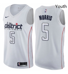 Youth Nike Washington Wizards 5 Markieff Morris Swingman White NBA Jersey City Edition 