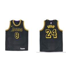 Custom Men Nike Los Angeles Lakers City Edition 8 24 Mamba Week Black Jerseys