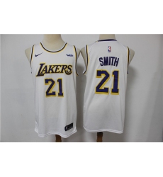 Lakers 21 J R  Smith White Nike Swingman Jersey