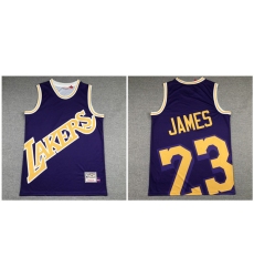 Lakers 23 Lebron James Purple Hardwood Classics Jersey