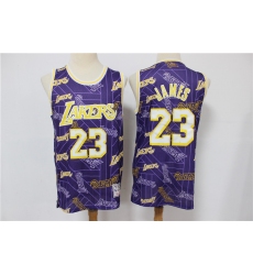 Lakers 23 Lebron James Purple Tear Up Pack Hardwood Classics Swingman Jersey