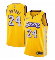 Lakers 24 Kobe Bryant Gold Basketball Swingman City Edition 2019 20 Jersey