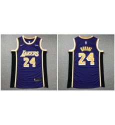 Lakers 24 Kobe Bryant Purple Nike KB Patch Swingman Jersey