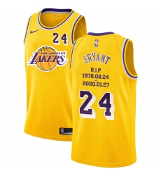 Lakers 24 Kobe Bryant Yellow Nike R I P Swingman Jersey