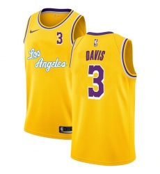 Lakers 3 Anthony Davis Yellow 2020 2021 New City Edition Nike Swingman Jersey