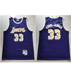 Lakers 33 Kareem Abdul Jabbar Purple Hardwood Classics Jersey