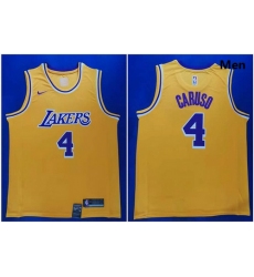 Lakers 4 Alex Caruso Yellow Nike City Edition Swingman Jersey