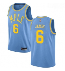 Lakers #6 LeBron James Royal Blue Basketball Swingman Hardwood Classics Jersey