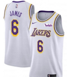 Lakers 6 Lebron James White Nike Jersey