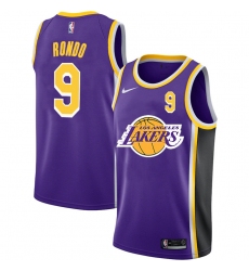 Lakers 9 Rajon Rondo Purple 2020 2021 New City Edition Nike Swingman Jerseys