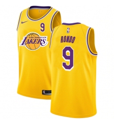 Lakers 9 Rajon Rondo Yellow 2020 2021 New City Edition Nike Swingman Jersey