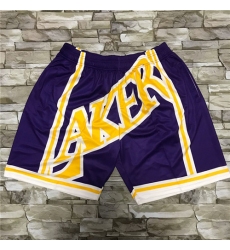 Lakers Purple Black Big Face With Pocket Swingman Shorts