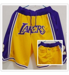 Lakers Yellow Just Don With Pocket Swingman Shorts