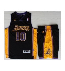 Los Angeles Lakers 10 Steve Nash Black Revolution 30 Swingman NBA Jerseys Shorts Suits Purple Number 2013 New Style
