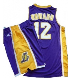 Los Angeles Lakers 12# Dwight Howard Purple Revolution 30 Swingman NBA Jersey & Shorts Suit
