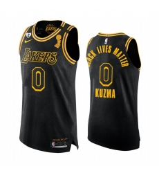 Los Angeles Lakers 2020 NBA Finals Champions Kyle Kuzma Black Mamba Authentic Jersey BLM