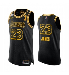 Los Angeles Lakers 2020 NBA Finals Champions LeBron James Black Mamba Authentic Jersey Social justice