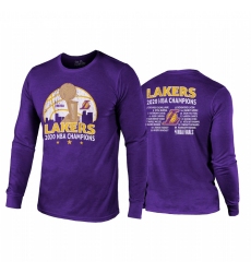 Los Angeles Lakers 2020 NBA Finals Champions Purple Trophy Logo Long Sleeve Tee
