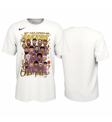 Los Angeles Lakers 2020 NBA Finals Champions T-Shirt White Team Caricature
