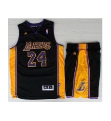Los Angeles Lakers 24 Kobe Bryant Black Revolution 30 Swingman NBA Jerseys Shorts Suits Purple Number 2013 New Style